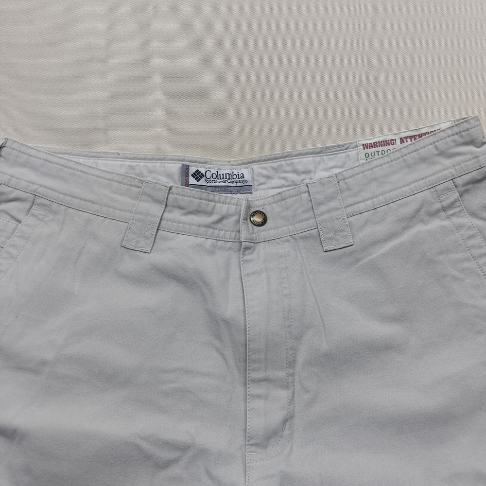 Columbia Mens 34x30 Outdoor Canvas Pants Gray S05 AM 8255 Utility Hiking
